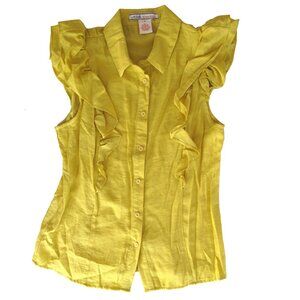 Blouse Size S Flying Tomato brand Flutter Sleeve yellow/mustard NWT